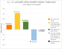 Chỉ số sản xuất công nghiệp tháng 7 năm 2023 của Nghệ An tăng 8,69%