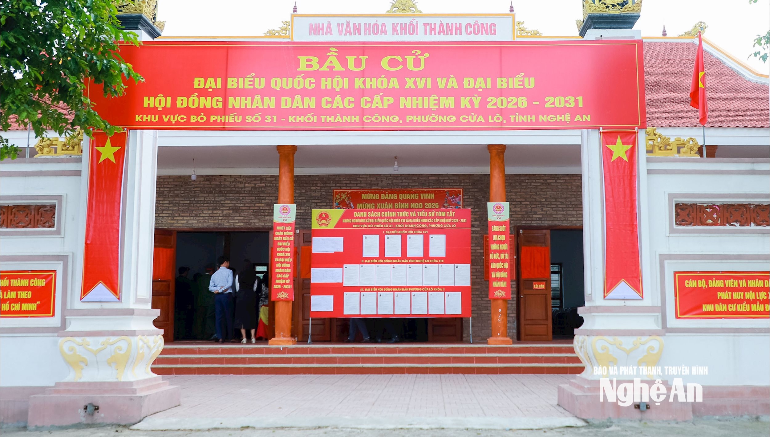 Khu vực bỏ phiếu số 31, khối Thành Công, phường Cửa Lò. Ảnh: Thành Duy